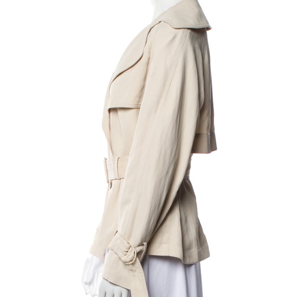 Vince S M Cropped Trench Coat Blazer Spring Jacket Ivory Cream Beige - Picture 12 of 14